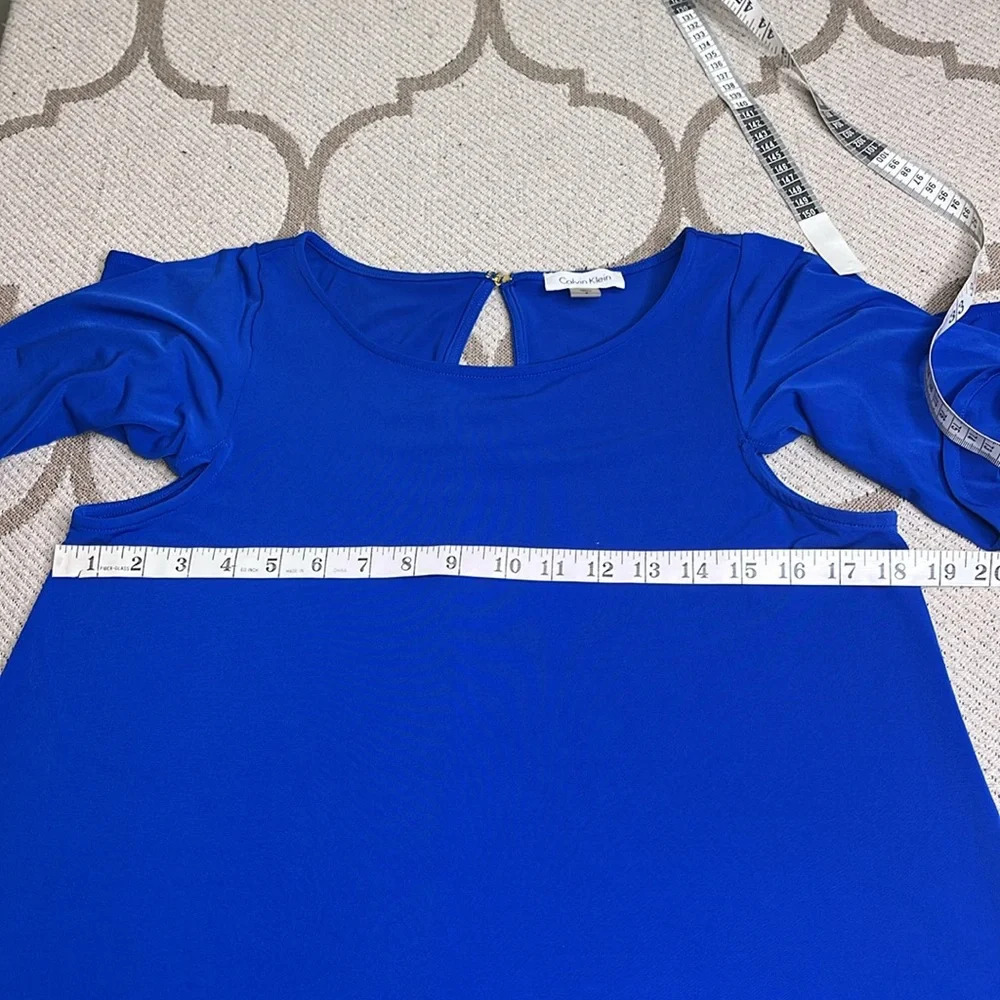 💰Calvin Klein round neck butterfly short sleeve Shift stretchy swing dress - Picture 11 of 13